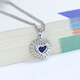 Haikai Necklace Women's Sapphire Ocean Heart Necklace Luxury Jewelry Valentine's Day Birthday Gift for Wife Royal Sapphire Heart Necklace (0.9CT/Selected Flawless)