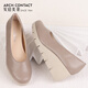Anqi Mina Single Shoes Spring Японская удобная клиновая женская женская обувь универсальная кожа