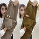 
Han Qiumeng plus velvet without velvet Chenille pants for women in autumn and winter harem pants loose and slim Martin pants high waist strip fleece trousers 9922# Yao Black [added velvet] Thickened S Recommended 90Jin [Jin equals 0.5 kg]
