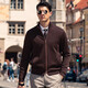 Mr. Bubasulan Wolle Reißverschluss Stand-up-Halsband Frühlings-Strickjacke Pullover Herrenpullover BT12128 Zigarette M (170)