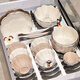 Xibaisheng bol en céramique haut de gamme ensemble de plats à la maison plats de qualité bassette de bol de bol de bol combinaison combinaison combinaison haut de glame de table colorée ensemble de table de table de 8,5 pouces 2 paquets [1278] style sans or