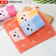 Gold number pure cotton twist-free hand towel children's towel square towel with lanyard children's saliva towel square small towel cartoon couple style kindergarten towel cartoon bear (red 1) 1 piece 30*30cm