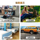 威野营（V-CAMP）户外折叠躺椅单人午休床便携式折叠椅办公室午睡床行军床陪护椅 冰川蓝-180cm可坐可躺-透气