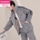 Modal New Pyjamas für Männer Koralle Samt dreischichtige Baumwolle Herbst und Winter verdickter Plüschanzug für Männer können Hauskleidung tragen 6627 brauner Farbanzug L (170)