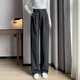 FASHIMU 2024 Velvet verdickte Wollhosen mit Woll-Weitbein für den Herbst und Winter, kleine, mit hoher Tapfen wischende Casual Hosen für Frauen 6636 Kaffee reguläre M empfohlen 103-109jin [Jin gleich 0,5 kg]