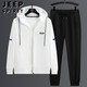 
JEEP SPIRIT Jeep Sweater Men's Set Long Sleeve Men's Spring and Autumn Casual Versatile Fashion Printing Fashion Brand Large Size Loose H673 Blue (Three-piece Set) 5XL