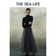 
THE SEA LIFE skirt for winter new fashionable slightly elastic waist mid-length puff mesh skirt 13117 Cloisonné Gray L