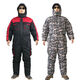 One-piece fishing suit winter thickened cold-proof and warm ice fishing suit cotton winter fishing suit sea fishing and rock fishing cold storage work clothes for men Waterproof camouflage one-piece cotton suit comes with 3 pairs of thick socks 4XL