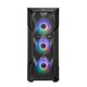 CoolerMaster TD500MESHV2 black EATX computer mid-tower chassis, punched front panel/steel glass side panel/dual 360 water cooling positions/with 3ARGB fans