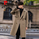 Pier Cardin Cardin haut de gamme en laine de laine de gamme pour manteau en laine double face pour hommes en milieu d'hiver épaissis épaissie britannique sur le genou noir l 175