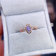 DR-FLVVS Fat Donglai quality tanzanite ring new natural full fire colored stone 4*5925 silver electroplated rose gold precision inlay
