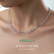 Meluxe S925 silver colored treasure necklace aquamarine necklace Lucky Oriental Glacier birthday gift for my wife 2mm, about 40+5cm long