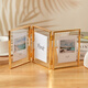 Der gleiche doppelseitige transparente Triple Folding-Fotorahmen der erstklassigen Sterne 5 Zoll 678 Zoll Glas Metall Bilderrahmen leeres Rahmen Album Roségold Triple 1 6 Zoll Glasoberfläche (Foto 10.2*15,2 cm)