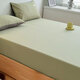Pure cotton washed cotton fitted sheet single piece 100% cotton dust cover bed sheet mattress protector bed cover spring and autumn matcha green 120cmx200cm single fitted sheet + pillowcase pair