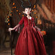Xiao Ka Yi Nong Halloween children's costume girl dress character little girl dance cosplay witch vampire costume Halloween burgundy costume + hat + shawl 140