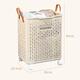 Ou Runzhe Mobile Folding Dirty Clothes Basket Large Bathroom Dirty Clothes Storage Basket Laundry Organizing Storage Basket Large Cream Yellow