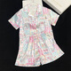 
Yipailai summer pajamas for women ice silk cute printed shorts shorts casual cardigan for best friend to wear home clothes suit YFY-9901# Print Rabbit L[Suggested 100-115Jin[Jin equals 0.5 kg]]