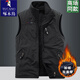 Woodpecker thickened velvet autumn and winter men's reversible vest outdoor leisure sports polar fleece warm vest for men Navy blue thickened velvet XL Recommended 130-145Jin Jin equals 0.5 kg