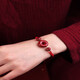 Wanxuhua cinnabar raw mineral safety buckle bracelet for women, boys and children, braided zodiac year small red rope good luck beads, women's safety red - adjustable
