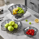 Yagang household glass fruit plate, living room coffee table, high-end plate, exquisite and beautiful crystal large high-end snack plate (large size) smoky gray fruit plate