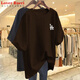 
LOVER RUCCI pink T-shirt for women summer short-sleeved 2025 European large version pure cotton medium-length loose butt top ins LA dark green L Recommended 135-160Jin [Jin equals 0.5 kg]