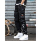 Zuoyoupin funktionale Arbeitshose Herren Trendy Brand Herbst und Winter lose lose Bindungshosen Sporthosen Boy lässige Hosen Männer 719 Schwarz 2xl (Empfohlenes Gewicht 130-145 Jin [Jin gleich 0,5 kg]))