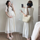 Langyin Maternity Summer Vestido 2025 Nuevo suelto de dos piezas Nuevo estilo chino Cubierta de abarrote blanca Vestido de albaricoque de verano L sugiere 115-130Jin [Jin iguala 0.5 kg]