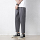 Pantalones casuales judíos para hombres en verano Nuevo deporte de seda heterosexual de hielo suelto pantalones de nueve puntos para hombres pantalones de moda de estilo coreano 9904 gris oscuro 2xl