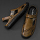 Qice Sandals d'été pour hommes-toe-toe Casual Chaussures extérieures Sandales de plage respirant à la mode Pantres de sport Chaussures de trou d'été 689 Brown 43