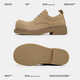 AMAOTON Derby Schuhe Herren 2024 Neue Fell -Freizeit -Lederschuhe Dicke Sohle runde Zehen hohe Schuhe Low Top Fashion Martin Boots 3888 Sandfarbe Standard Größe 42 Herrengröße