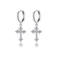BJYL Diamond Cross Earrings Men's Single Trendy Earrings Boys' Earrings Niche Design High-end Versatile Earrings Single