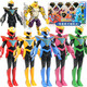 Sanbao (Sanbao) Divine Beast Vajra 3rd Generation 5th Generation Super Crystal Armor Super Variable Star Armor Children's Anime Toy Transformation Combination Robot Set [Divine Beast Vajra 5] Six Full Sets of Superman Dolls