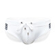 UXH泳裤三角男防尴尬低腰带护垫男士海边游泳衣潮男时尚低腰沙滩男生 白色 L