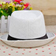 KAROND new small top hat men's spring and summer white sun protection large brim beach hat men's and women's British jazz autumn and winter sun hat straw hat pure white adult size 58CM