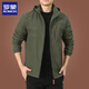 Romon Outdoor Men's Jacket para primavera, otoño e invierno Nuevo estilo de mediana edad y chaqueta para hombres jóvenes chaqueta con capucha de color sólido para hombres 9888 azul oscuro sin lana l