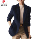 Pierre Cardin Wollanzug Jacke für Frauen im Herbst und Winter verdickte Baumwolltemperament Professionelle Freizeit-Wollanzug Top [einteilige Baumwolle] 6187 Schwarzer Anzug + abnehmbare S (85-95jin [Jin Equals Equals Equals]))