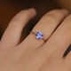 Mi Yan 18 gold natural tanzanite ring square pillow shape four prong inlaid gold women's ring jewelry set Tanzanite No. 11