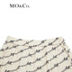 MO&Co.Sporty style retro MC presbyopic high-waisted loose shorts casual pants for women Moanke black lettering on coffee bottom S 160