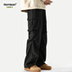 Pantalones de trabajo de paracaidismo funcional americano de homlean Nicho suelto de primavera y verano Nicho de senderismo informal S6603 Negro 3xl