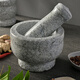 Baijie (BJ) natural stone garlic pounder, stone mortar, medicine jar grinder, household garlic mortar, garlic peeling garlic press, garlic paste, handmade granite medium stone mortar with lid