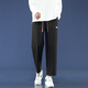 Foss Phil High Street Nine-Cross Jeans Men's Summer Thin Breathable American Trendy Straight Loose Sports and Leisure Pants Fashion Brand 718-K830 Black L [Recommended 130-145Jin [Jin equals 0.5 kg]]