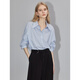 ELLE French fashion style age-reducing striped shirt for women 2026 spring new design loose niche top striped M