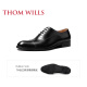 THOM WILLS商务正装皮鞋男牛皮手工三接头真皮英伦牛津鞋男士年轻人新郎婚鞋 黑色小牛皮+胶底款B671-H2 40 /7码