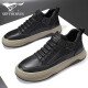 Siete lobos zapatos para hombres nuevos zapatos de cuero casual zapatos de cuero genuino para hombres zapatos de trabajo de verano zapatos espesas de llave espesa 42 zapatos de cuero talla