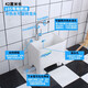 Rongjie super small home bathroom narrow mop pool desk control does not dirty hands household automatic drain mini balcony mop pool T05 (outer diameter 42cm) desk control + hot and cold faucet