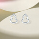 ZLF (ZLF) PT950 platinum earrings for women, simple and exquisite Fulu hollow gourd earrings for girlfriend, one pair - 1.75g