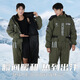 Vercente winter electric bike riding one-piece windshield and cold-proof clothing Russian minus 60 degree military coat women's fishing thick cotton jacket Army green Comes with storage bag + cold-proof gloves L 160 Height 155-165 Weight 130 Jin Jin is equal to 0.5 kg within