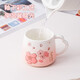 Bethes mug ceramic cup drinking cup coffee cup cherry blossom embossed tea cup with lid office home water cup