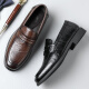 
CARTELO men's leather shoes summer breathable business casual shoes loafers one-foot hollow leather shoes men 9934 black 43