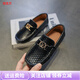 Zapatos de cuero para niños zapatos de frijoles para niños zapatos solteros suaves 2022 Nuevo estilo coreano estudiante de rendimiento negro zapatos bekebet zapatos para niños 826 negro 35